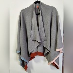 Verloop Shawl Wrap Shrug Knit Scarf Cover Up Grey Pink Blue Poncho Cardigan OS